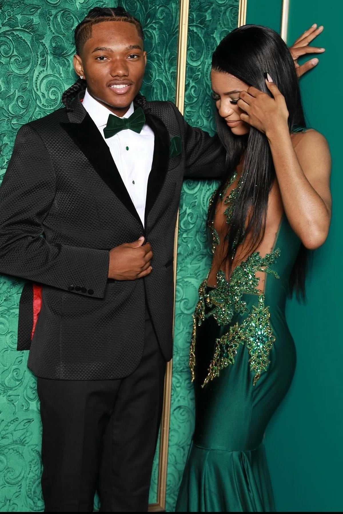 Sexy Dark Green Appliques Mermaid Sleeveless Prom Dress with Beads-showprettydress