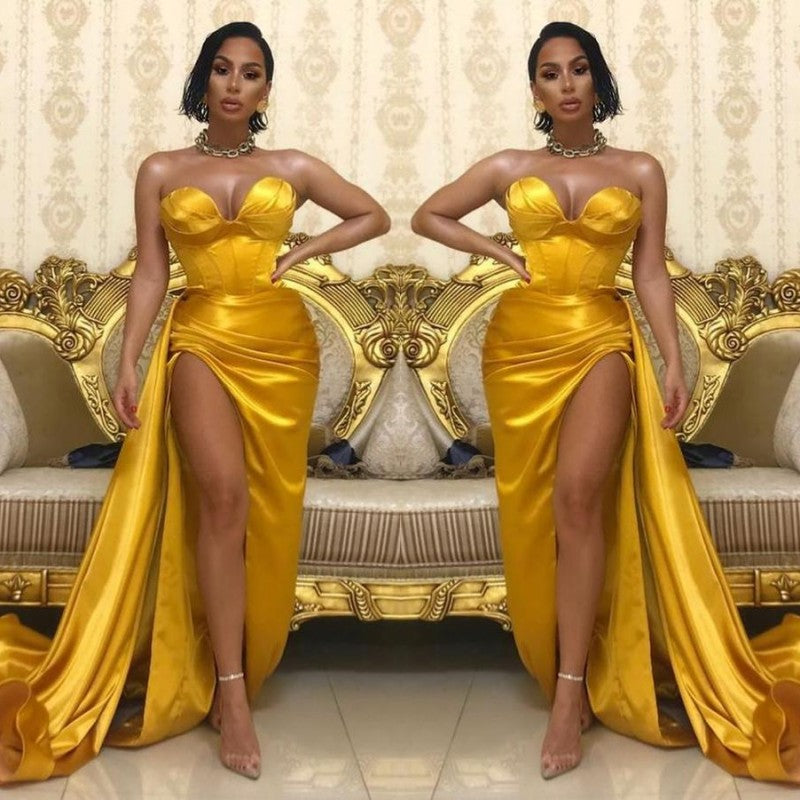 Sexy Long Mermaid Sweetheart Prom Dress With Split-showprettydress