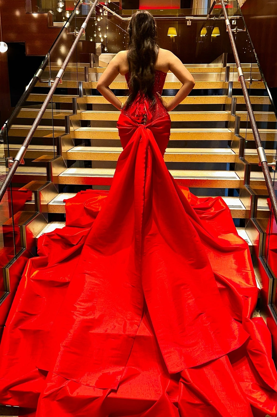 Sexy Red Sweetheart Mermaid Lace Up Sequins Prom Dress-showprettydress