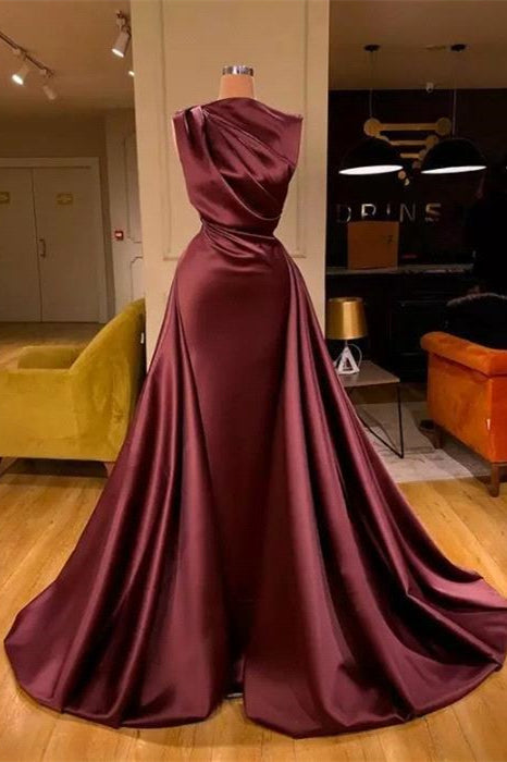 Showprettydess Burgundy Mermaid Long Evening Dress-showprettydress