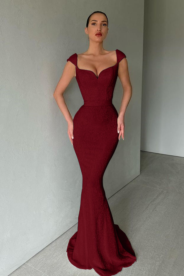 Showprettydess Cap Sleeves Long Mermaid Sequined Prom Dress-showprettydress