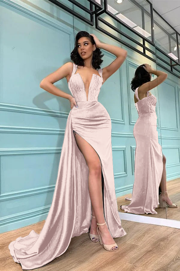 Showprettydess Dark Green Mermaid Evening Dress with Slit-showprettydress