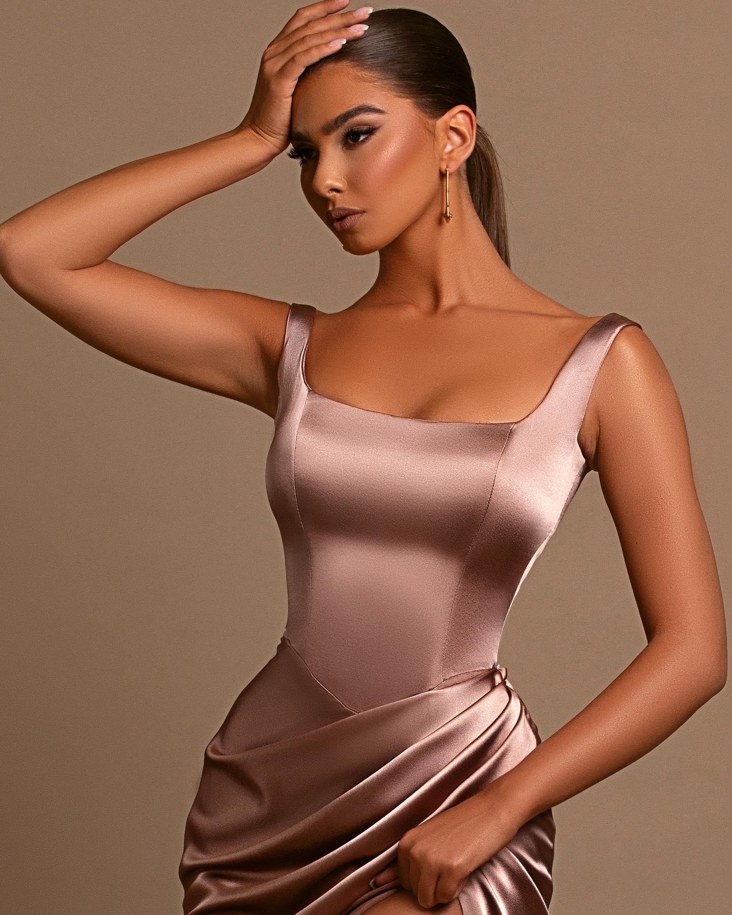 Showprettydess Dusty Rose Spaghetti-Straps Square Neck Mermaid Prom Dress Online-showprettydress