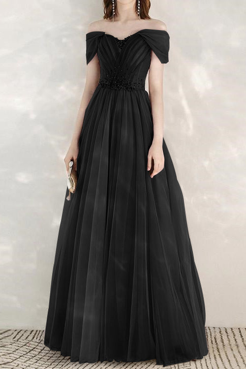 Showprettydess Elegant Infinity Tulle Long Prom Dress with Sweetheart & Sequins-showprettydress