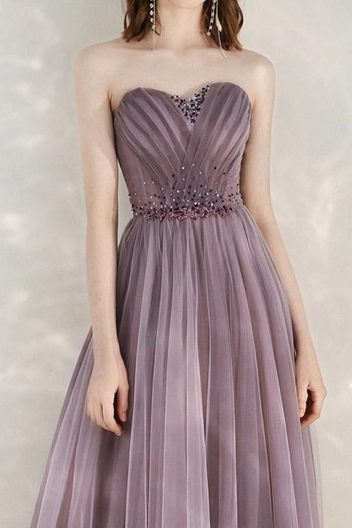 Showprettydess Elegant Infinity Tulle Long Prom Dress with Sweetheart & Sequins-showprettydress