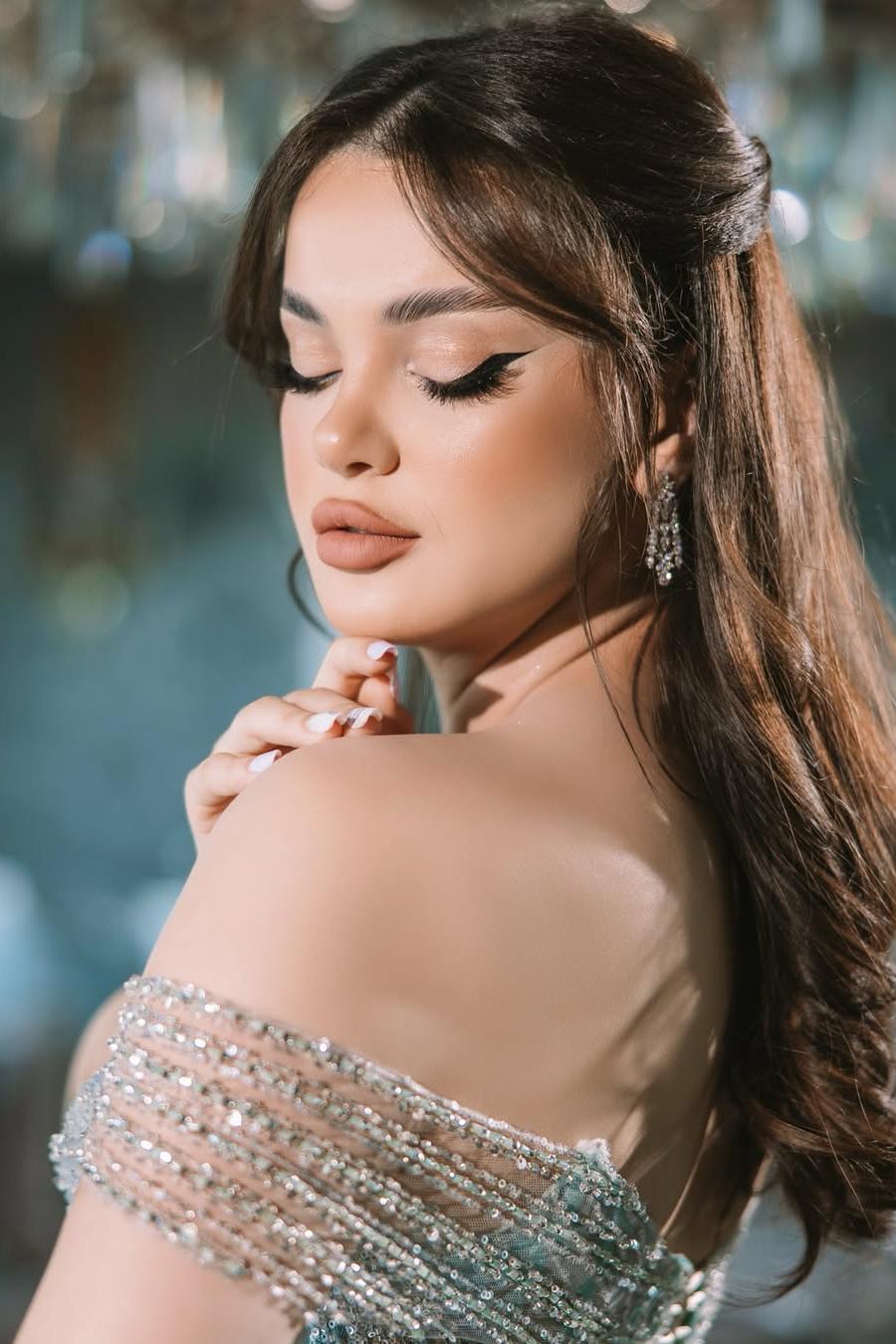 Showprettydess Glamorous Blue Sequined Off-the-Shoulder Long Mermaid Prom Dress with Beadings-showprettydress