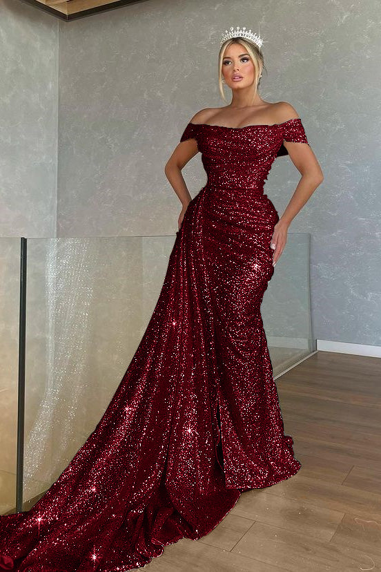 Showprettydess Gorgeous Off-the-Shoulder Mermaid Prom Dress Strapless with Sequins-showprettydress