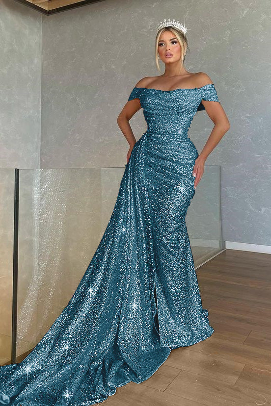 Showprettydess Gorgeous Off-the-Shoulder Mermaid Prom Dress Strapless with Sequins-showprettydress