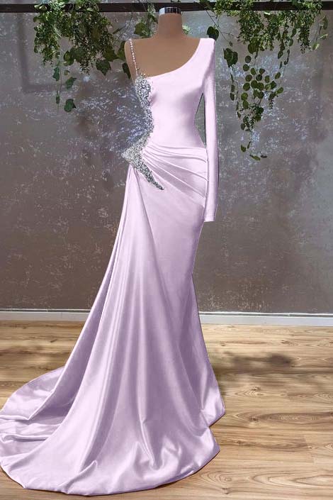 Showprettydess Long Sleeves Mermaid Burnt Orange Prom Dress with Beads-showprettydress