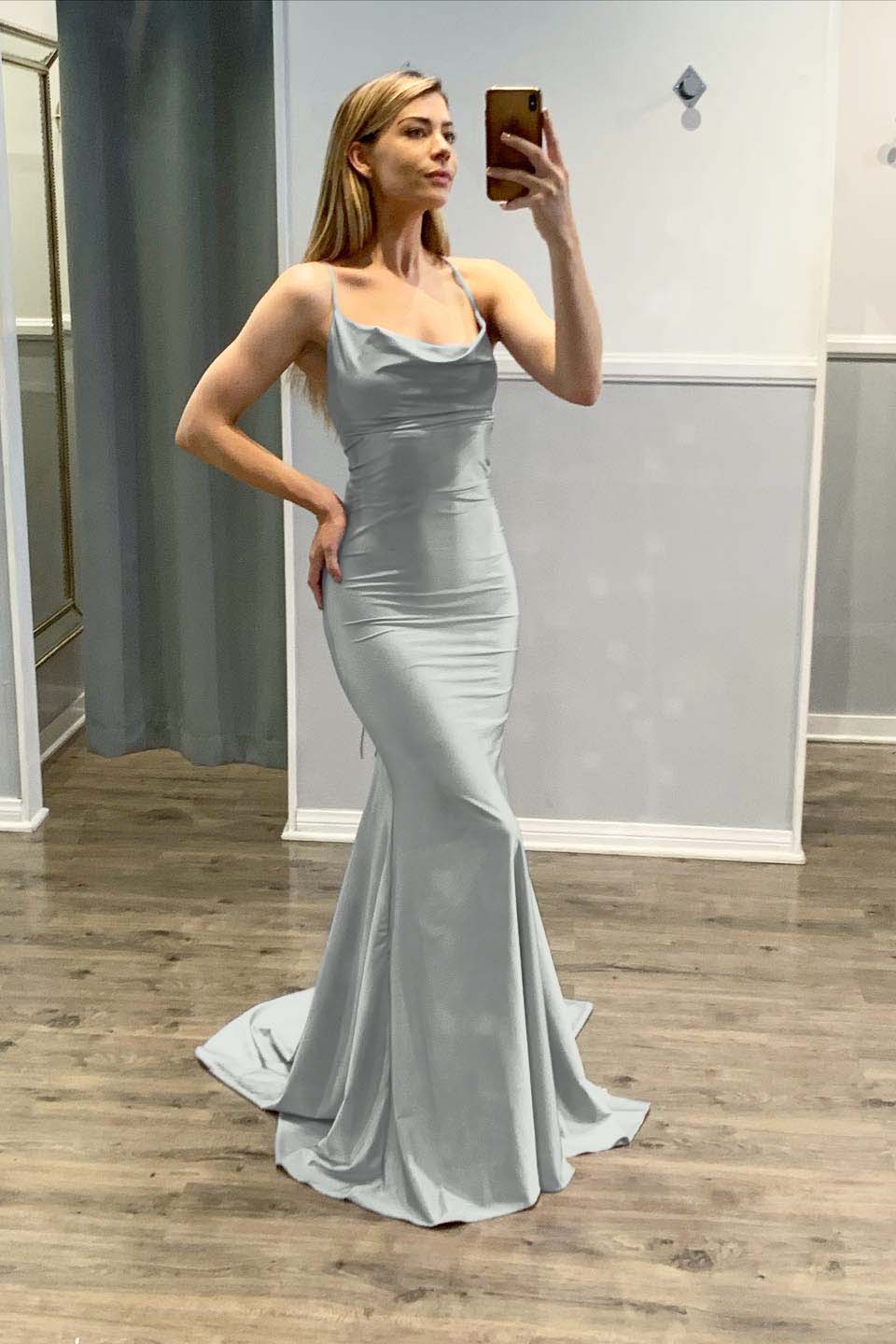 Showprettydess Mermaid Spaghetti-Strap Light Purple Prom Dress-showprettydress