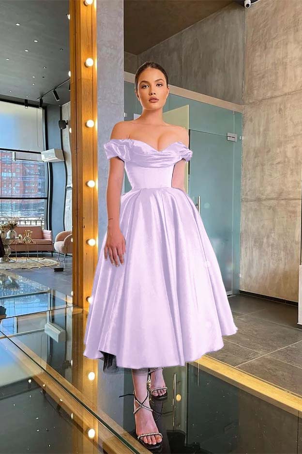 Showprettydess Off-the-Shoulder Little Black Prom Dress-showprettydress