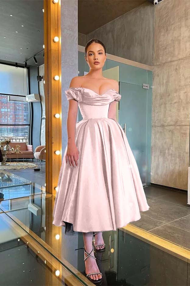 Showprettydess Off-the-Shoulder Little Black Prom Dress-showprettydress