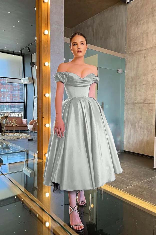 Showprettydess Off-the-Shoulder Little Black Prom Dress-showprettydress