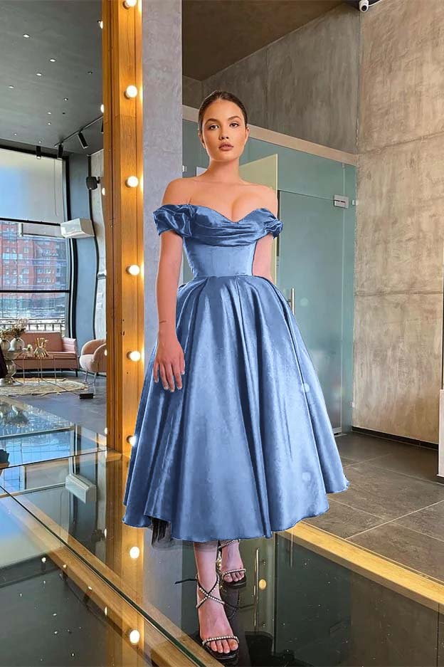 Showprettydess Off-the-Shoulder Little Black Prom Dress-showprettydress