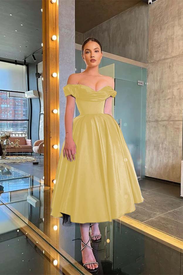 Showprettydess Off-the-Shoulder Little Black Prom Dress-showprettydress