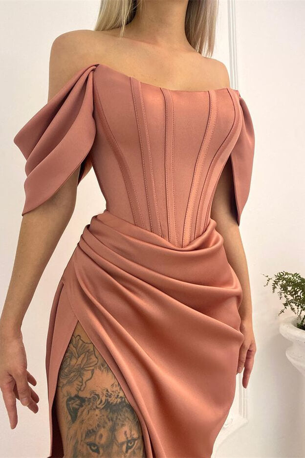 Showprettydess Off-the-Shoulder Mermaid Long Prom Dress with Split-showprettydress