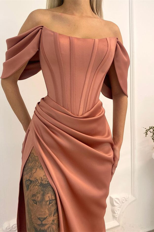 Showprettydess Off-the-Shoulder Mermaid Long Prom Dress with Split-showprettydress