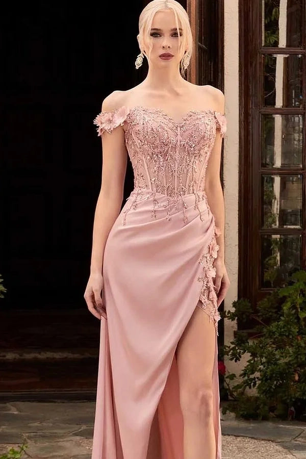 Showprettydess Pink Sleeveless Strapless Sweetheart Beaded Embroidery Prom Dress-showprettydress