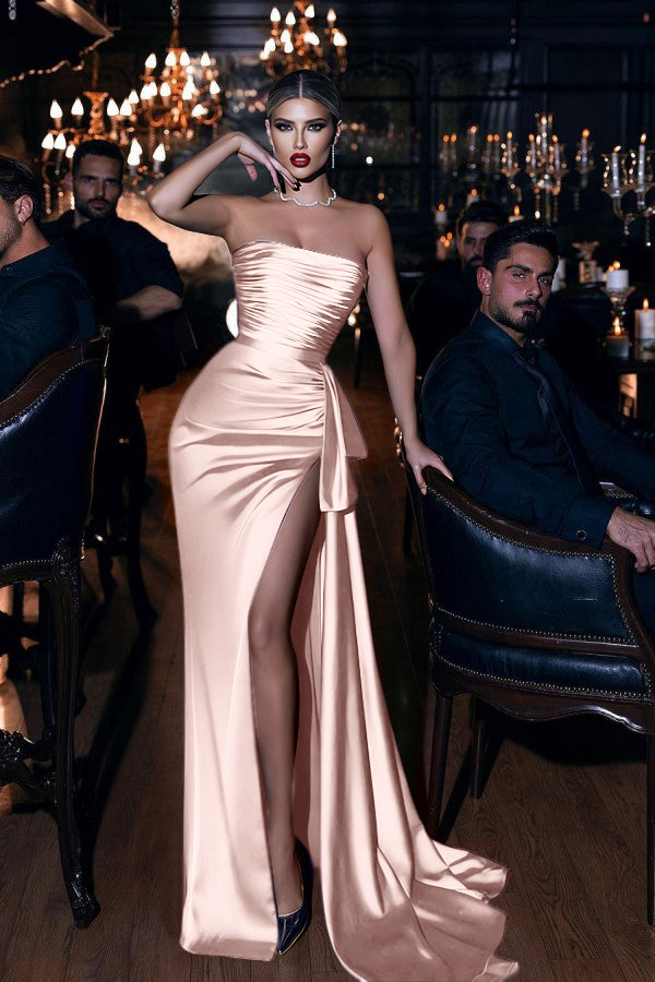 Showprettydess Royal Blue Mermaid Prom Dress with Long Straps & Slit-showprettydress