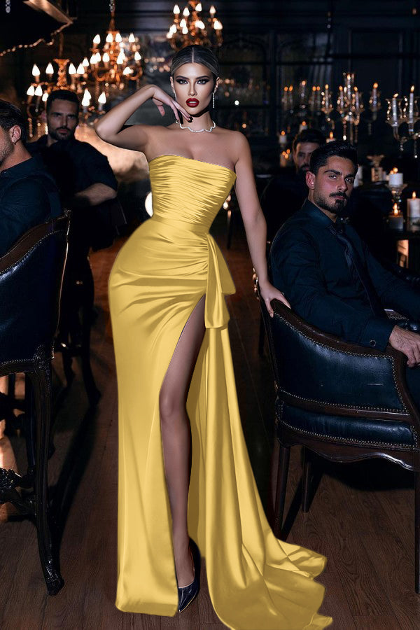 Showprettydess Royal Blue Mermaid Prom Dress with Long Straps & Slit-showprettydress