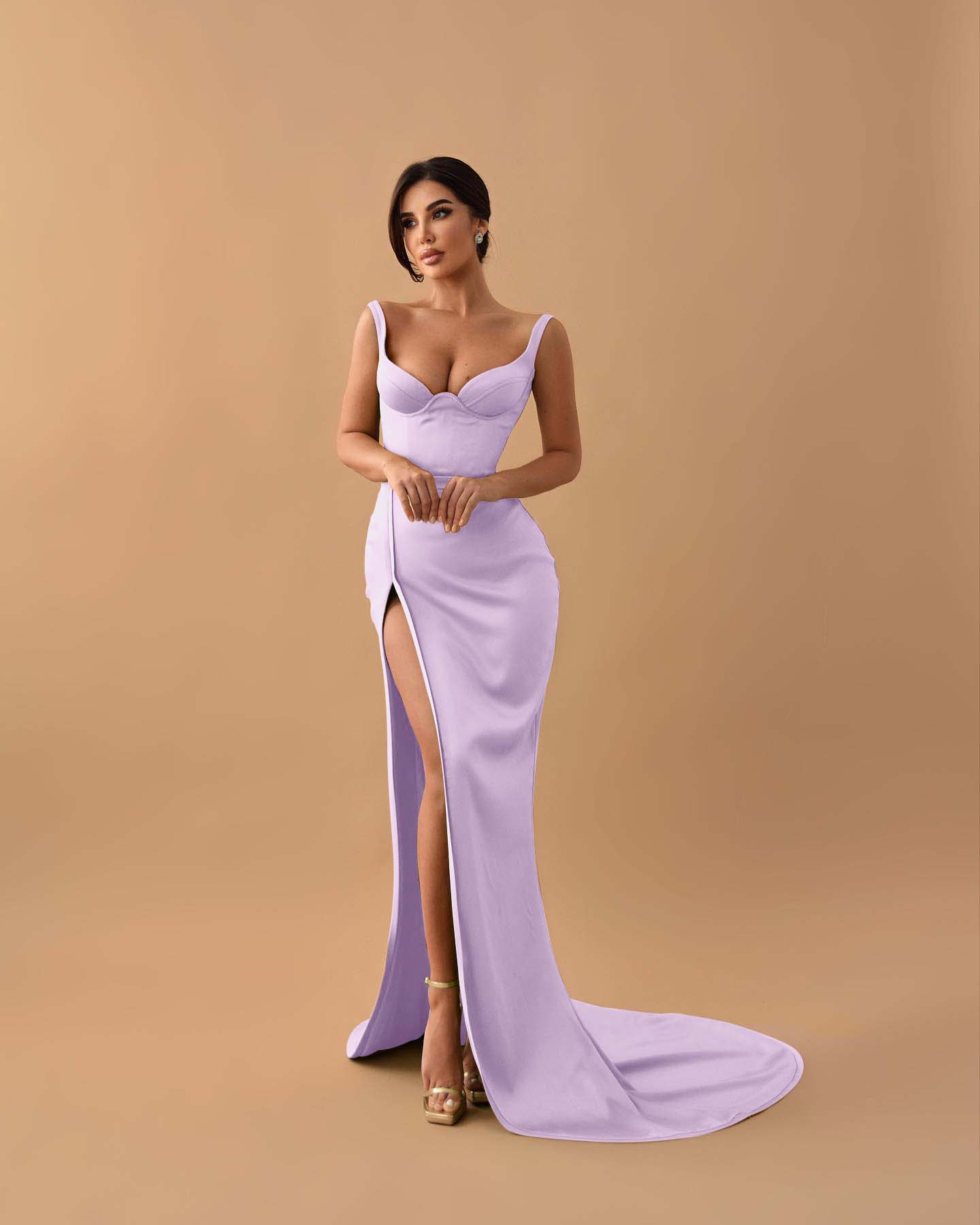 Showprettydess Sage Mermaid Prom Dress with Spaghetti Straps & Split-showprettydress