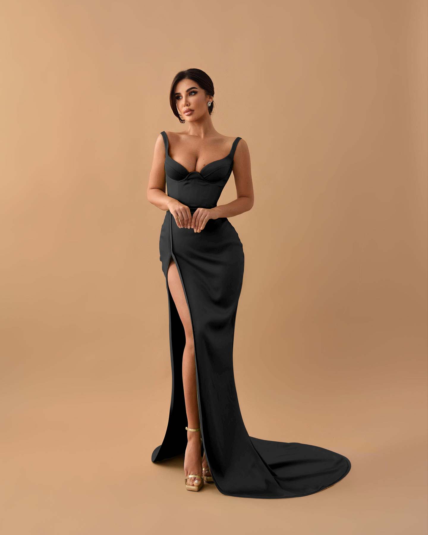 Showprettydess Sage Mermaid Prom Dress with Spaghetti Straps & Split-showprettydress