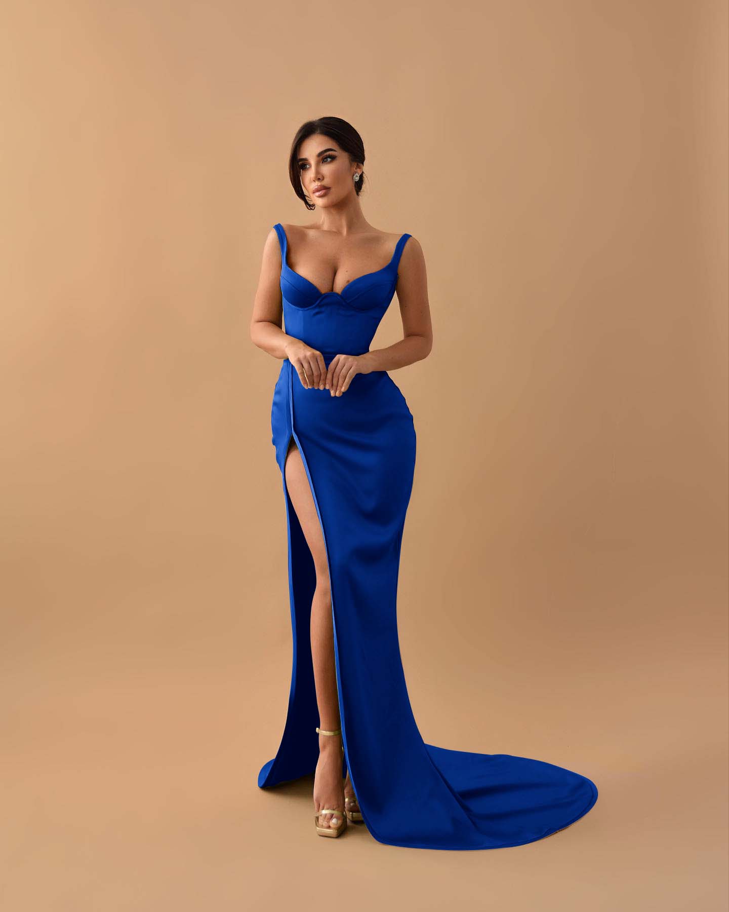 Showprettydess Sage Mermaid Prom Dress with Spaghetti Straps & Split-showprettydress