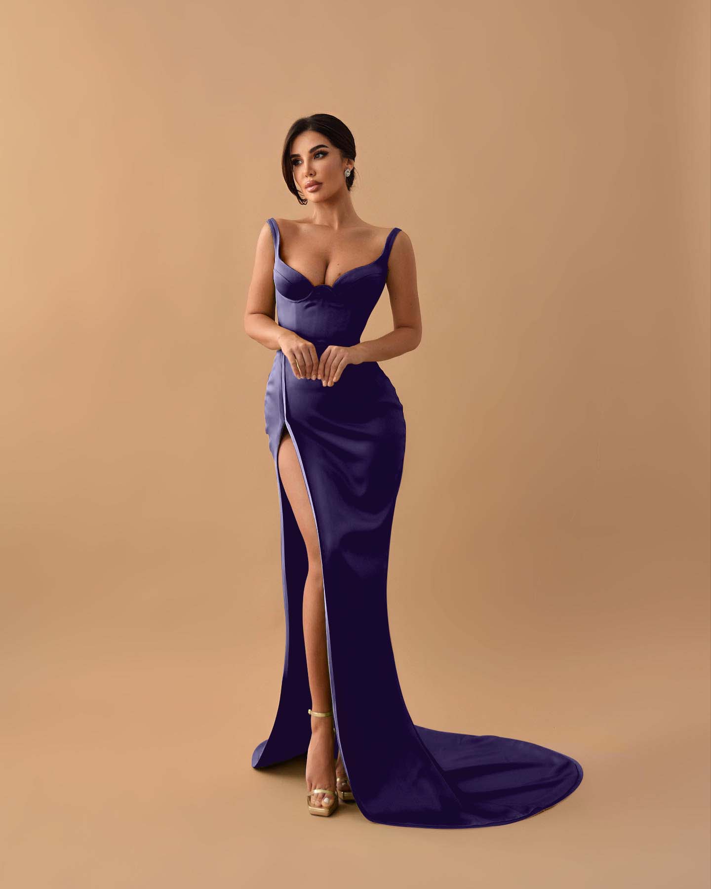 Showprettydess Sage Mermaid Prom Dress with Spaghetti Straps & Split-showprettydress