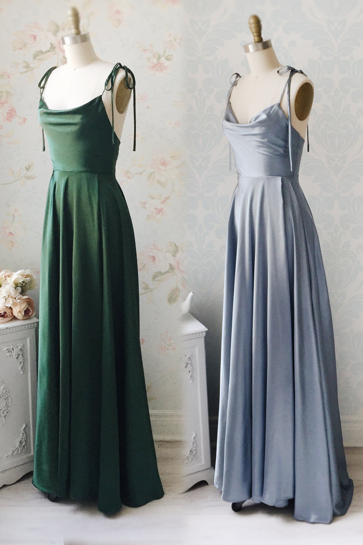 Showprettydess Simple Spaghetti Strap Prom Dress with Split & Open Back-showprettydress