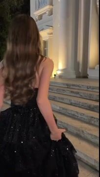 Showprettydess Stunning Black Sequined Sleeveless Strapless Long Prom Dress with Split & Ruffles-showprettydress