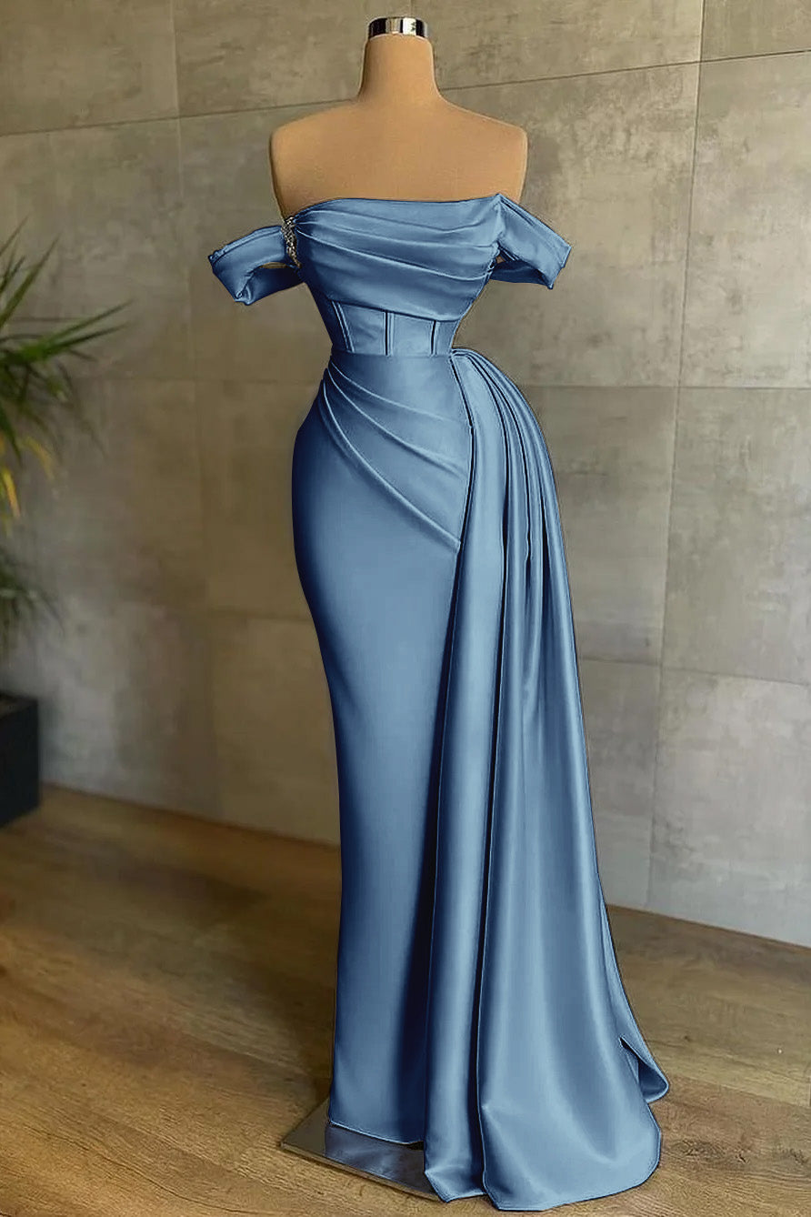 Showprettydess White Mermaid Prom Dress Off-the-Shoulder-showprettydress