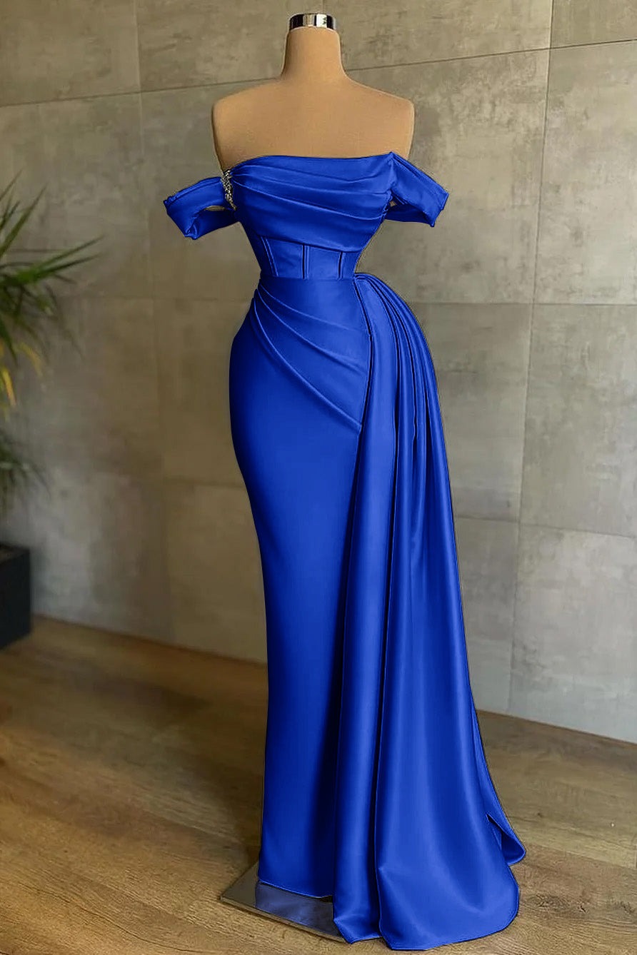 Showprettydess White Mermaid Prom Dress Off-the-Shoulder-showprettydress