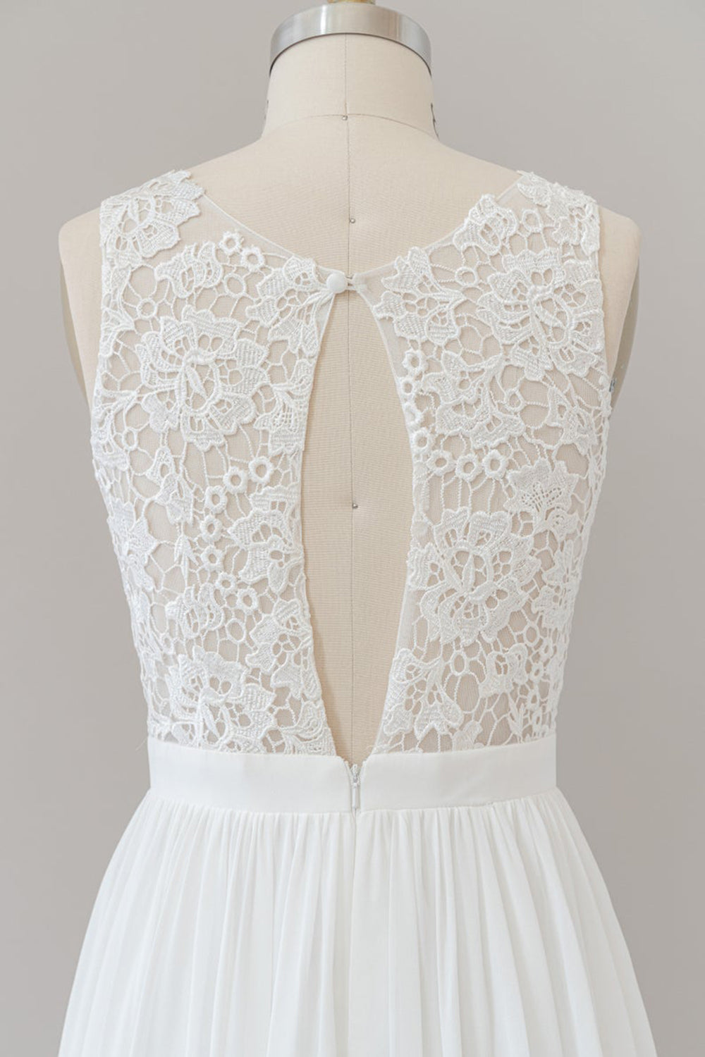 Straps Lace A-line Boho Wedding Dress-showprettydress