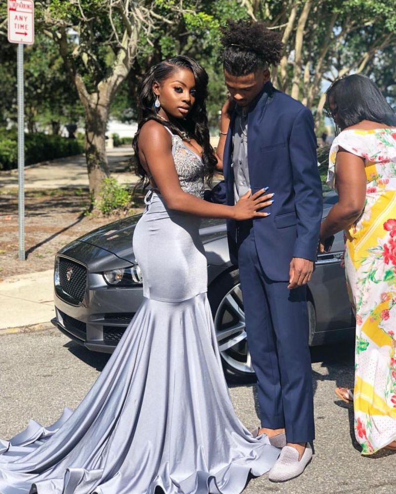 Stretch Satin V-Neck Evening Maxi Dress Sleeveless Mermaid Prom Party Gowns-showprettydress