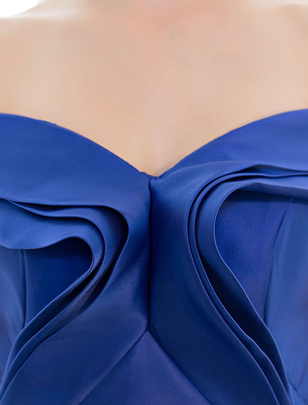 Stunning Evening Dresses Satin Royal Blue Evening Gown Off The Shoulder Mermaid Formal Dress With Train-showprettydress