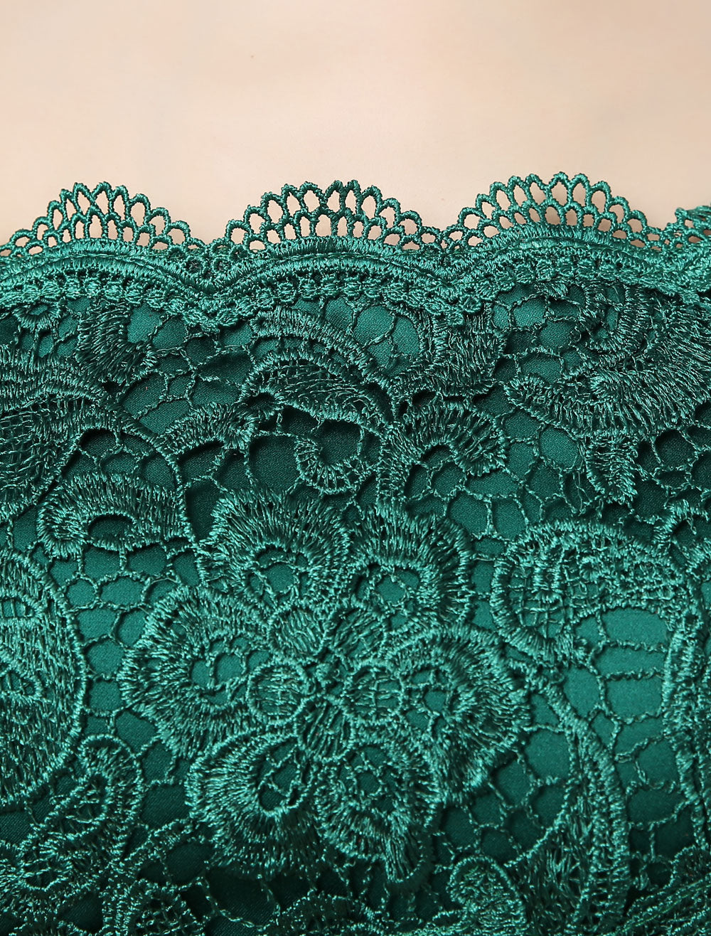 Stunning Lace Evening Dress Off The Shoulder Mermaid Party Dress Dark Green Half Sleeve Maxi Occasion Dress wedding guest dress-showprettydress