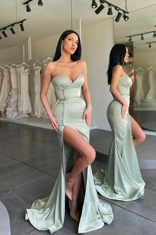 Stunning Long Mermaid Sweetheart Prom Dress With Side Slit-showprettydress