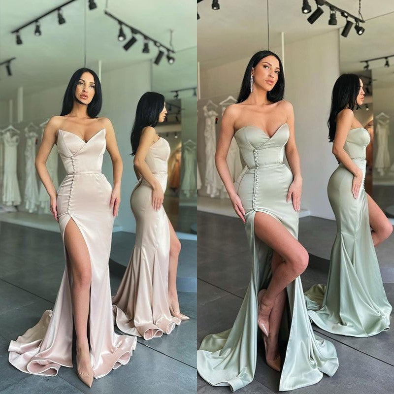Stunning Long Mermaid Sweetheart Prom Dress With Side Slit-showprettydress