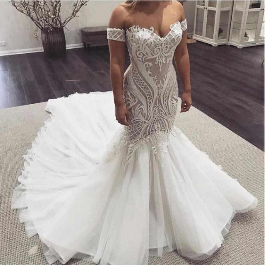 Sweetheart Luxurious Mermaid Court Train Beach Wedding Dress-showprettydress