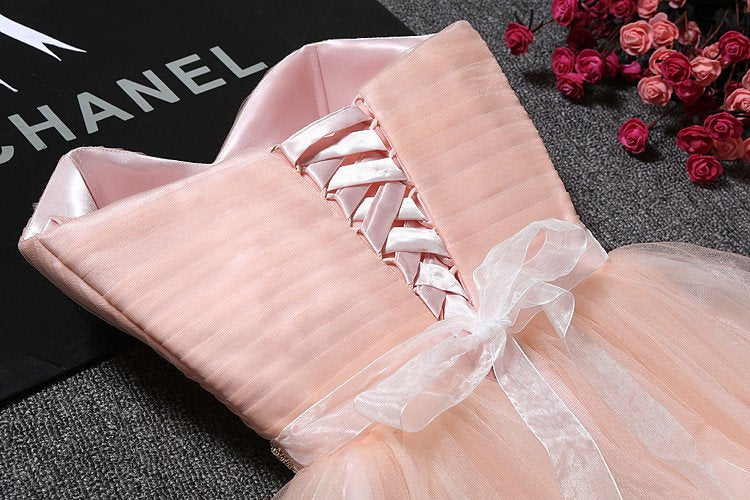 Tulle Ruffles Pink Homecoming Dress Sweetheart Short Hoco Dress-showprettydress