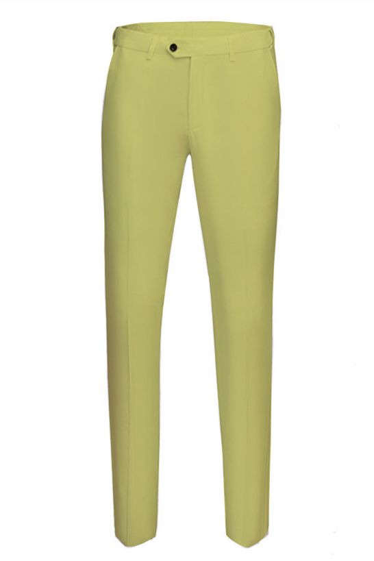 Yellow Three Pieces Peaked Lapel Designer Prom Suits for Men-showprettydress