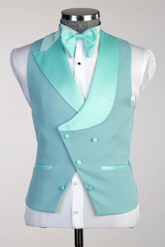 Mint Peaked Lapel 3-Piece Prom Suit