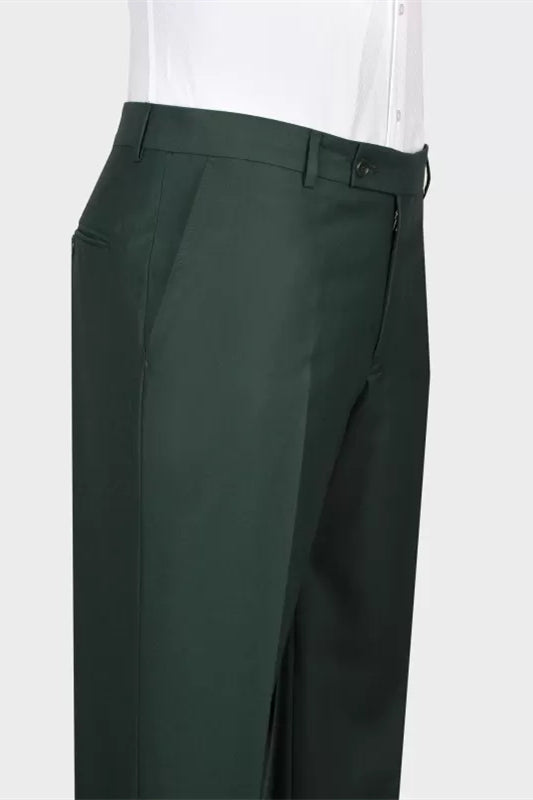 Fashion Dark Green Shawl Lapel Double-Breasted Wedding Suit