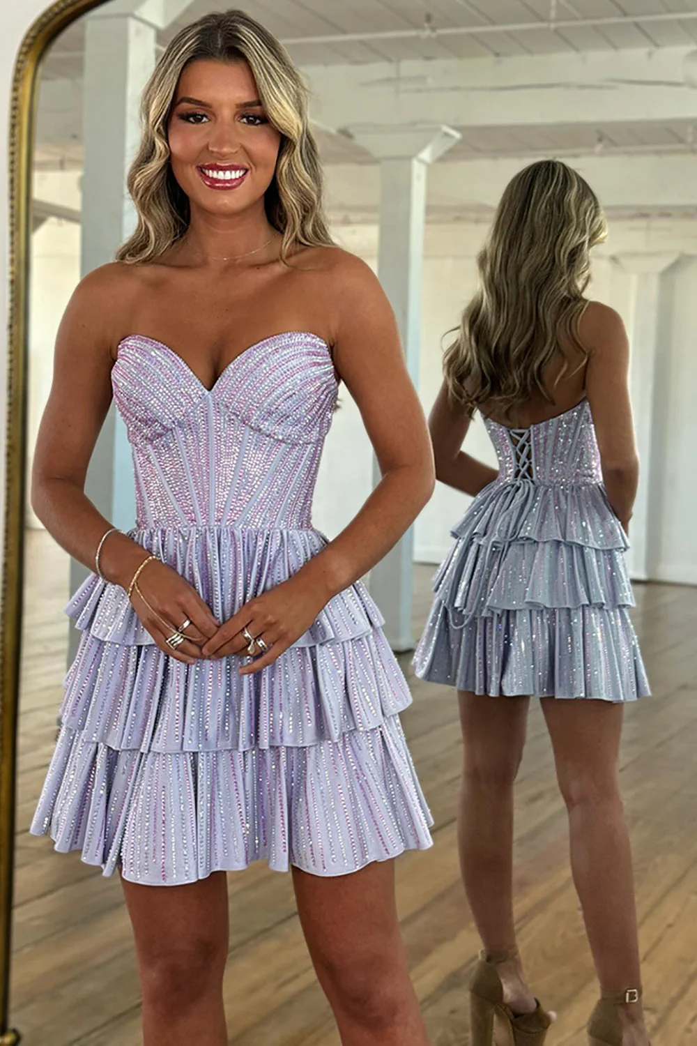 Sweetheart Sparkle Special A-line Homecoming Dresses with Ruffles