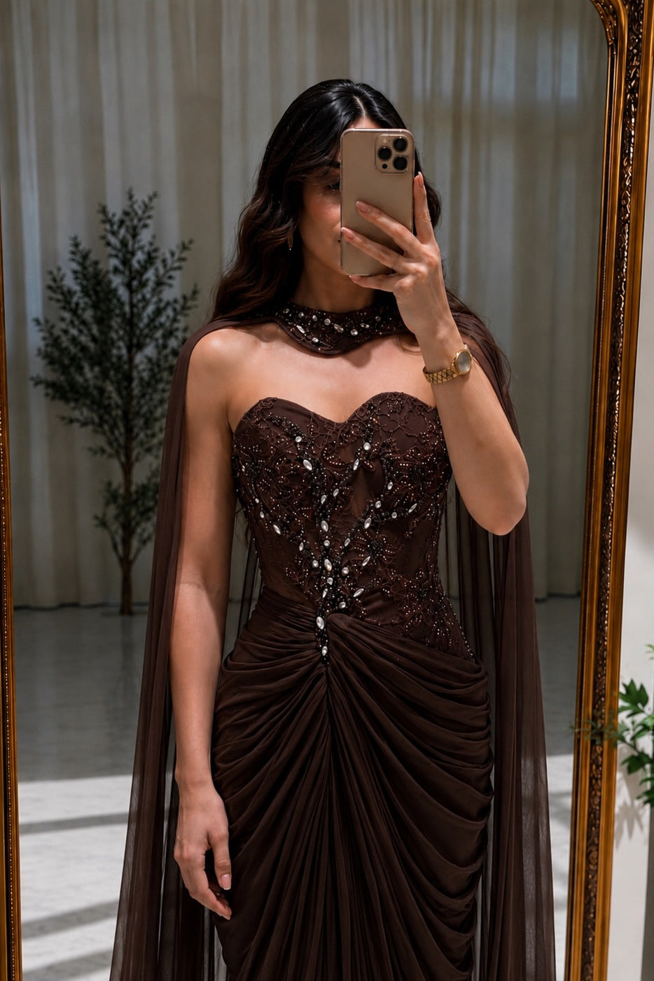 Elegant Brown Sweetheart Strapless Sleeveless Mermaid Prom Dresses Split Beading With Pleats