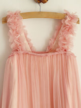 A-line Princess Straps Ruffles Sleeveless Chiffon Short flower girl dresses-showprettydress