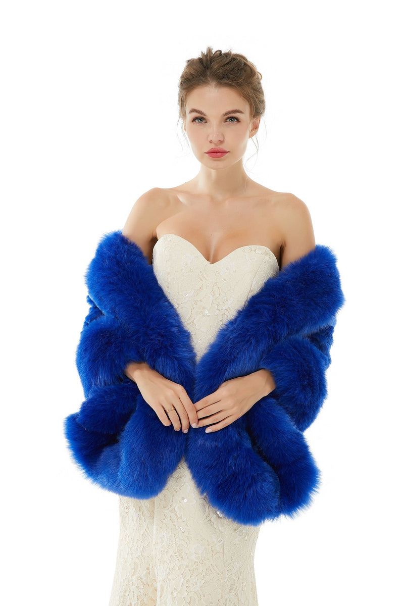 Abigail - Winter Faux Fur Wedding Wrap-showprettydress