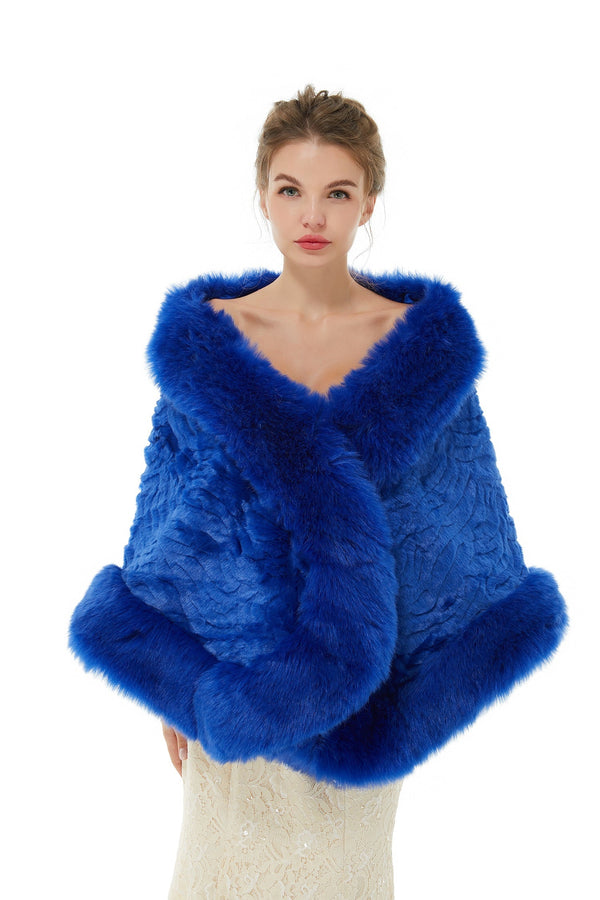 Abigail - Winter Faux Fur Wedding Wrap-showprettydress