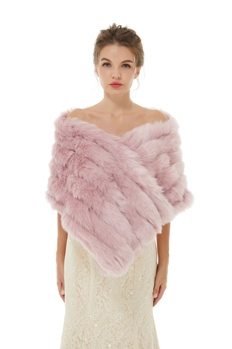 Alyssa- Winter Faux Fur Wedding Wrap-showprettydress
