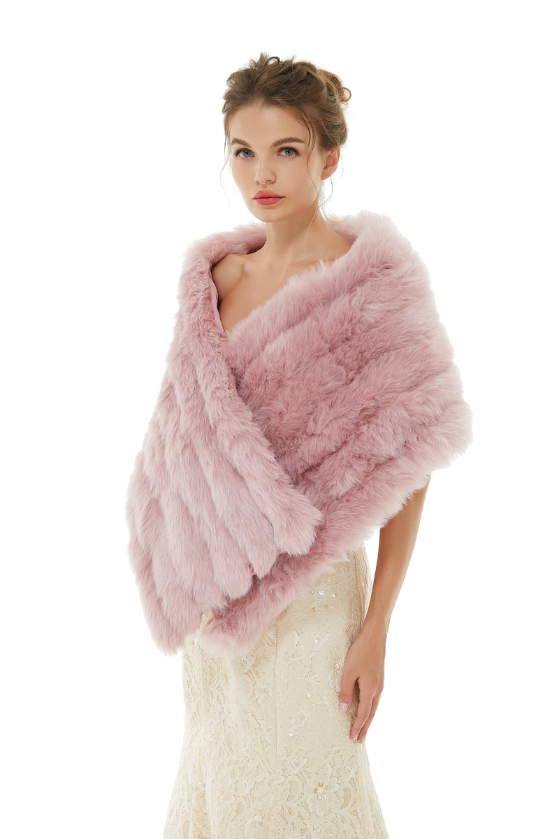 Alyssa- Winter Faux Fur Wedding Wrap-showprettydress